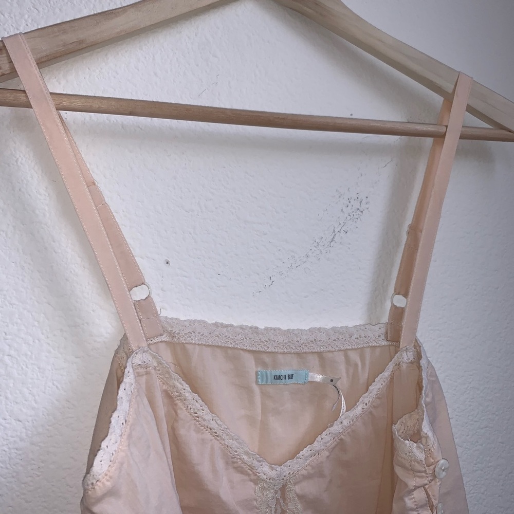 SOLD Kimchi Blue | Nude Lace Trim Romper - Picture 4 of 7